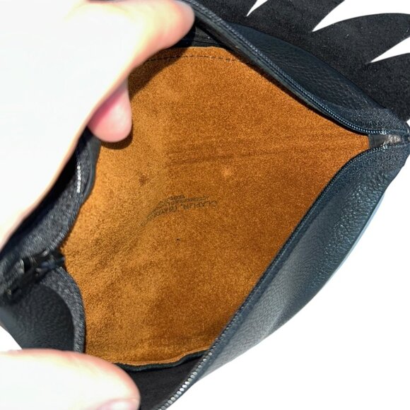 Claflin & Thayer Co bronze black leather EYE lashes zipper pouch bag NEW - Picture 4 of 4